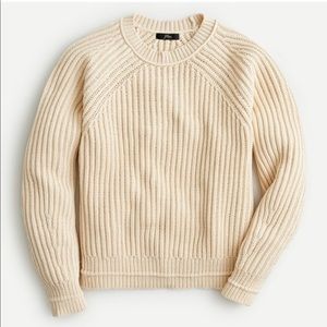 J crew Ivory ribbed crewneck sweater Size Large